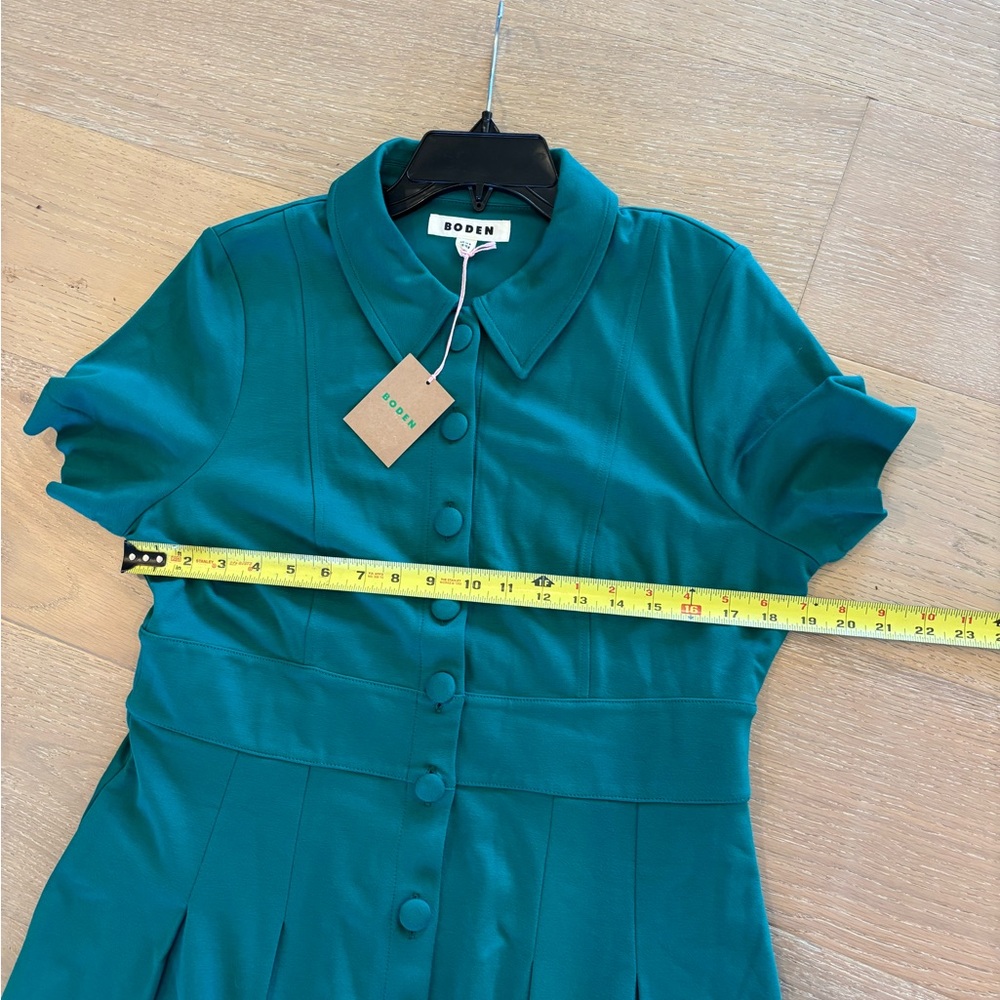 Boden Emerald Green Button-Front Midi Dress - Picture 10 of 13